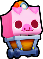 Shiny Rainbow Minecart Piggy