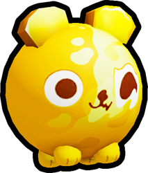Shiny Golden Blurred Bear Ball