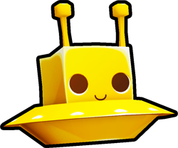 Shiny Golden Meebo in a Spaceship