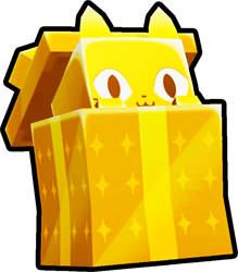 Golden Present Cat