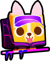 Shiny Rainbow Surfboard Corgi