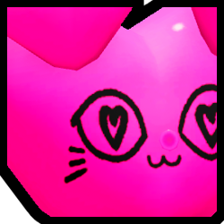 Shiny Rainbow Huge Heart Balloon Cat