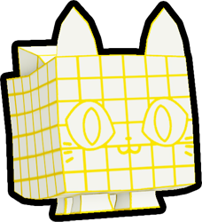 Shiny Golden Wireframe Cat