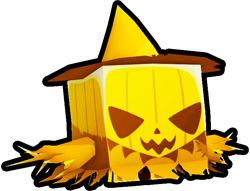 Shiny Golden Pumpkin Scarecrow